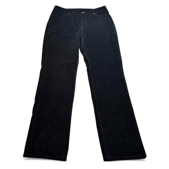 L.L. Bean Denim - L.L. Bean Favorite Fit Women's Black Corduroy Cord Jeans Pants Straight -Size 6